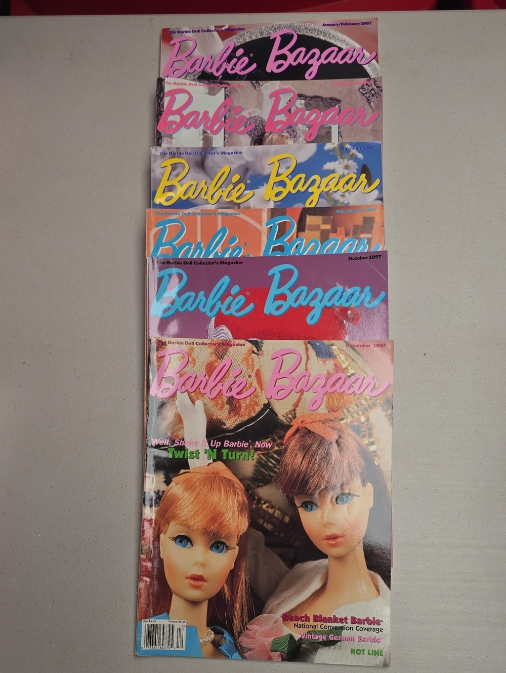 Vintage 1997 Barbie Bazaar Magazine Set Of 6